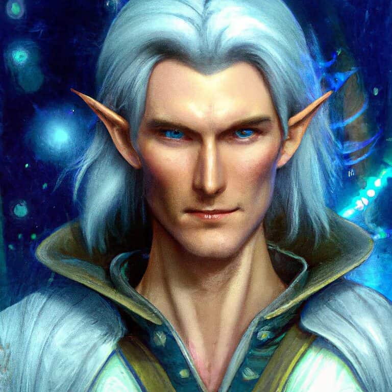 Caerdenn - Male Snow Elf Necromancer - Backstory Generator